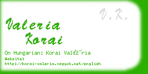 valeria korai business card